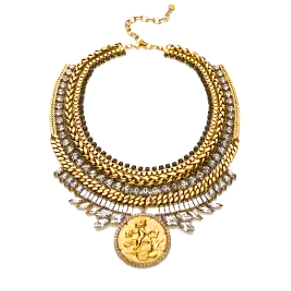 Dylanex 18k gold gilded Devin necklace with Swarovski crystals.